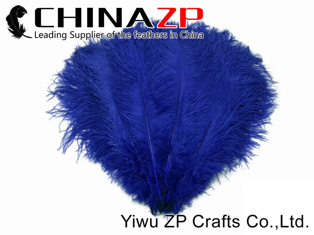 Blue Ostrich Wing Feathers, 1 2 lb - 9-13  ROYAL BLUE Ostrich Drab Wholesale Feathers (Bulk)