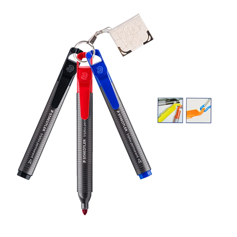 4 шт. Staedtler 3552 Triplus ermanent маркер 2 0 мм синий/черный/красный/зеленый цвет для офиса и
