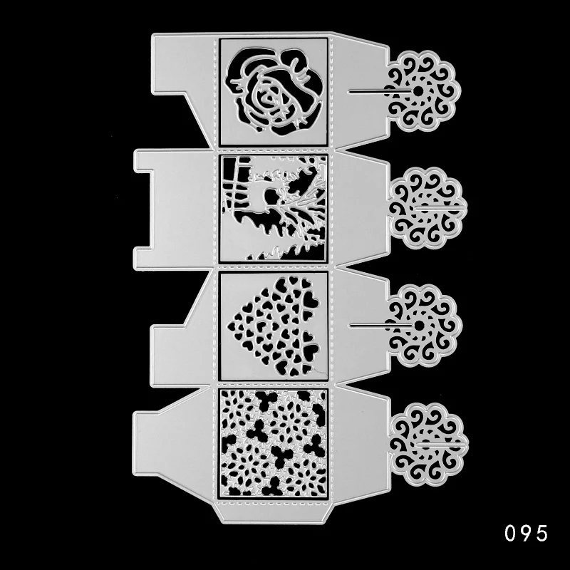 Свадебная коробка для конфет, металлические режущие штампы для скрапбукинга, фотоальбом, украшения, принадлежности, прозрачные штампы, бумажный трафарет, карта - Цвет: Cutting Dies -095