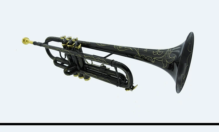 Профессиональный TR210S Bb Труба черный никель позолоченные желтые латунные инструменты Bb Trumpete популярный музыкальный Inst