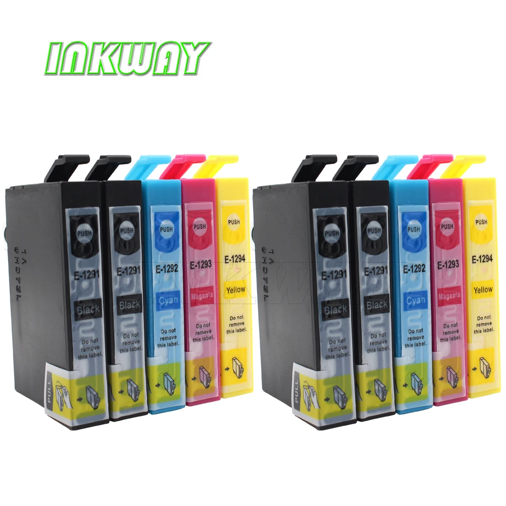 INK WAY 10 pack Compatible T1291 T1292 T1293 T1294 Ink cartridge for