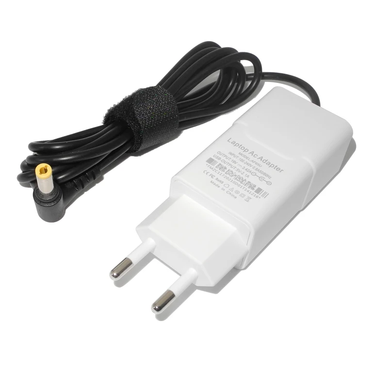 19V 3.42A 65W AC DC адаптер питания AC DC настенный Зарядное устройство для ASUS X45A X540S X550 X550ZA X551M X550L X551 F555L 5V 2.1A USB телефон Зарядное устройство - Цвет: Белый