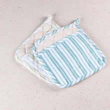 Кухня барбекю Хлопок высокого класса в полоску изоляции Нескользящая двойного назначения горшок Pad перчатки