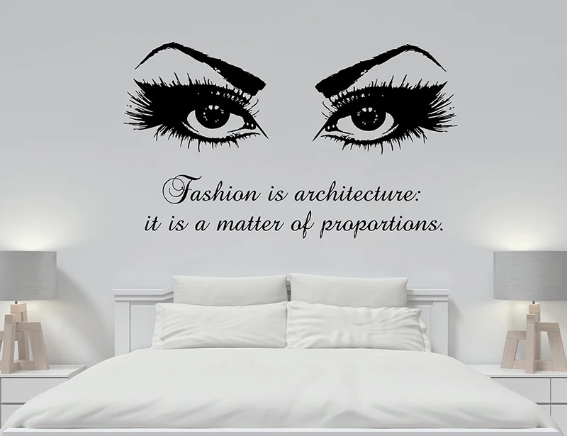 

YOYOYU Beauty Salon Removeable Vinyl Wall Stickers Eyes Eyelashes Girl Bedroom Decal Living Room Home Decoration Poster ZX381