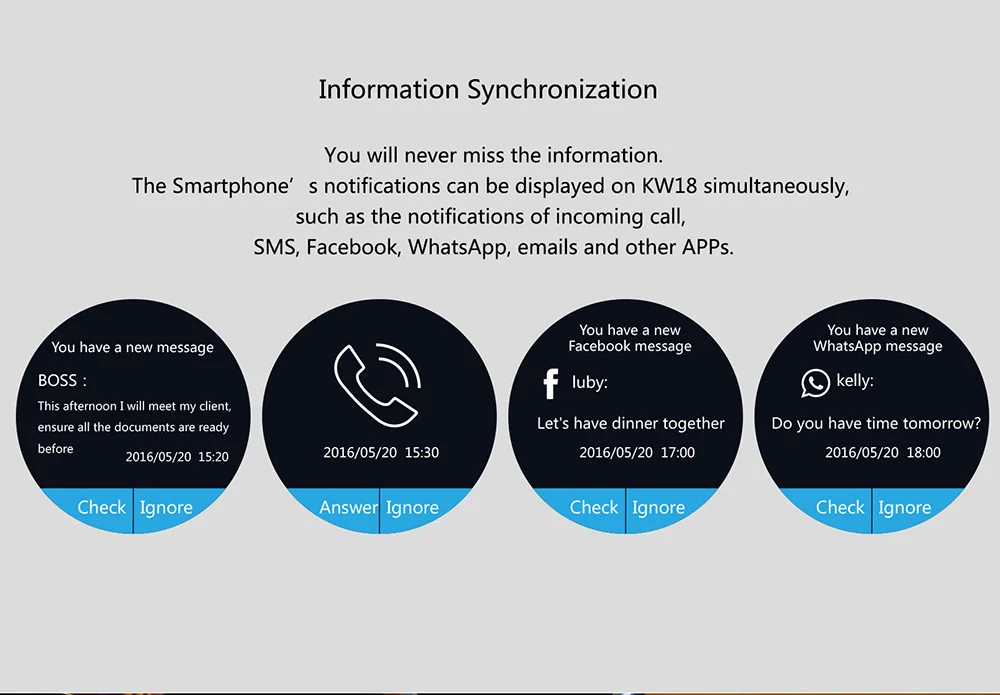Новинка смарт-часы телефон KW18 MTK2502C 1,3 дюймовый круглый экран ips lcd 240X240 Bluetooth 4,0 анти-потеря оповещения Удаленная камера