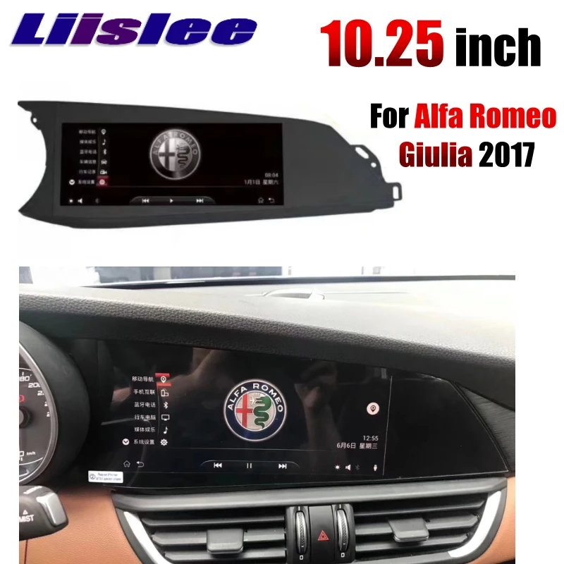 Для Alfa Romeo Giulia LiisLee Автомобильный мультимедийный CarPlay адаптер 10,2" Android gps wifi стерео радио навигация NAVI