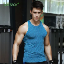LANTECH мужские компрессионные колготы жилет для бега бег трусцой фитнес тренировки футбол нательные блузки без рукавов