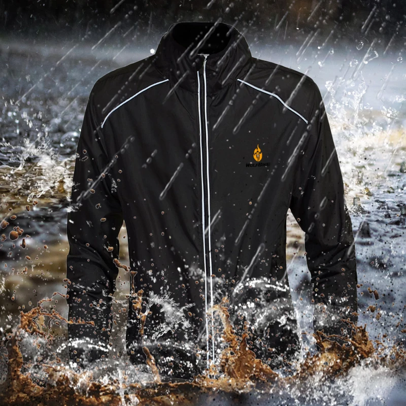 Tour de France Cycling Coat Wind Rain Coat Long Sleeve Jersey Professional Windbreak Shirts Jacket Bicycle Bike Cycle Wear Black