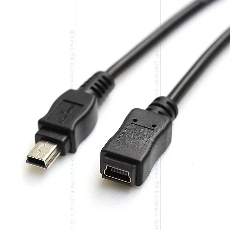 Мини USB 5 pin типа «папа» к женскому синхронизации данных Зарядное устройство Удлинительный кабель применимо к регистратор автомобиля gps навигатор