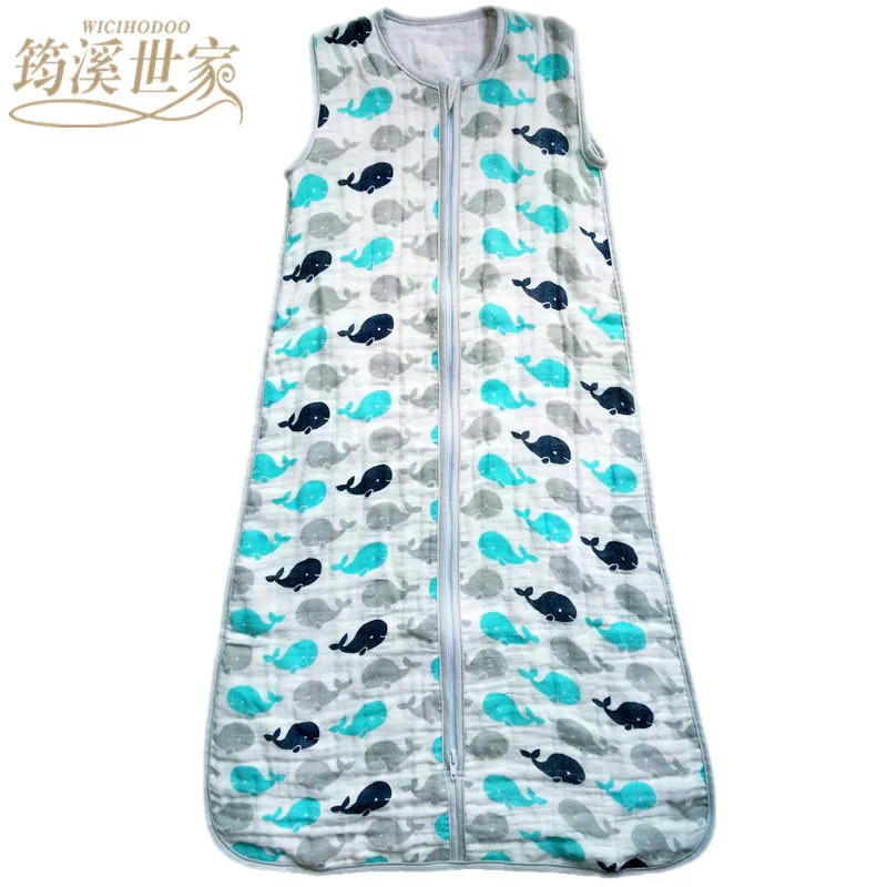 Baby Sleeping Bag SleepSack Muslin Blanket Thin Soft Vest Type Cotton Gauze Newborn Baby Tracksuit Sleepwear