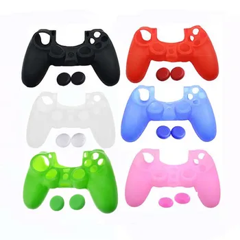 

Green Silicone Skin Case Cover + Thumb stick Grips for Sony PlayStation 4 PS4 Controller Original
