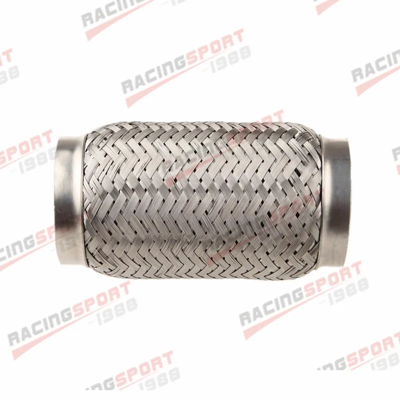 2.5&quot Exhaust Flex Pipe 2 1/2&quot x 6&quot OL Heavy Duty Stainless Steel Interlock US |