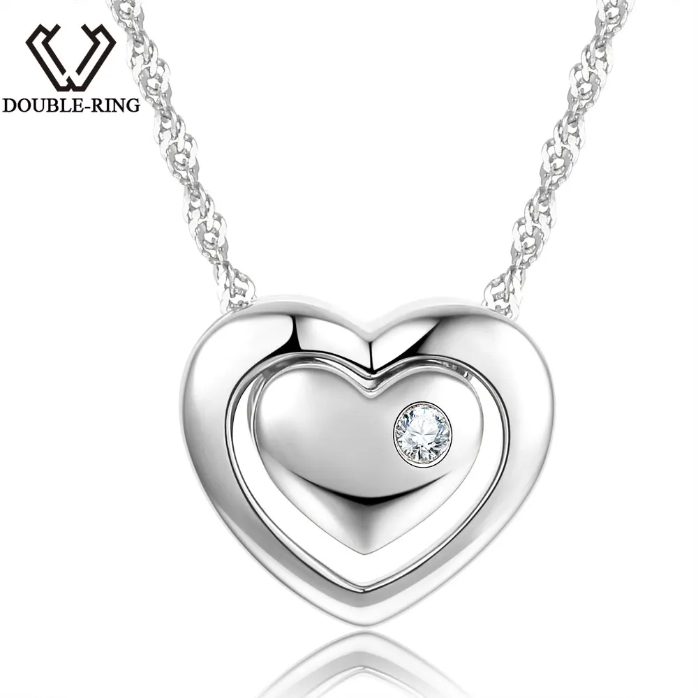 Doubler 0.025ct Natural Diamond Pendants Women 925 Sterling Silver