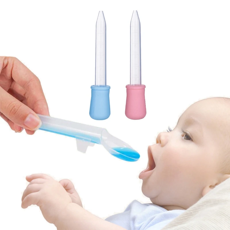 

New Baby Medicine Dispenser Baby Pacifier Feeding Utensils Baby Solid Feeding Spoons Plus Dropper Type Infant Feeding Spoon