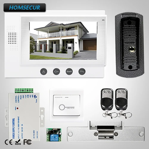 

HOMSECUR 7" Hands-free Video&Audio Smart Doorbell+Intra-monitor Audio Intercom: TC041 Camera + TM701-W Monitor (White)