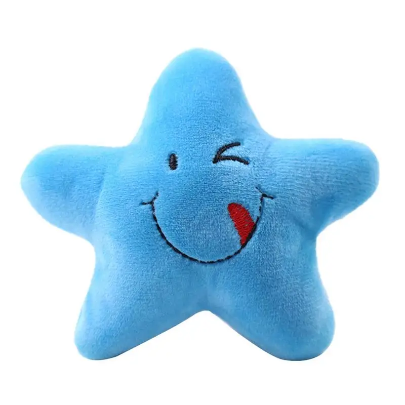 Милая игрушка для собак, вокальная плюшевая кукла для жевательная игрушка для собак, устойчивая к укусам, уход за зубами, интерактивная обучающая развивающая игрушка - Цвет: Blue  Star