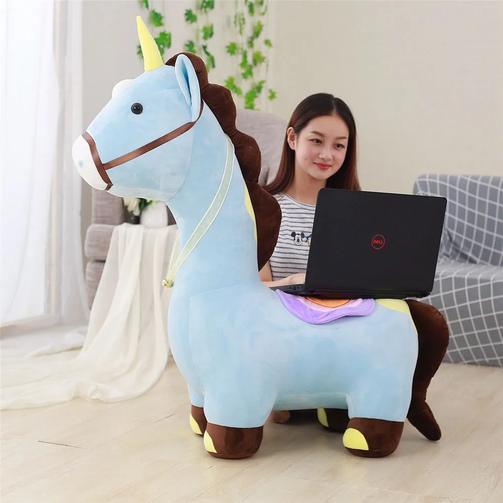 Fancytrader Soft Anime Unicorn Plush Sofa Toy Big 120cm Stuffed Cartoon Ride on Horse Doll Chair Could Load 50kg on the Back 11