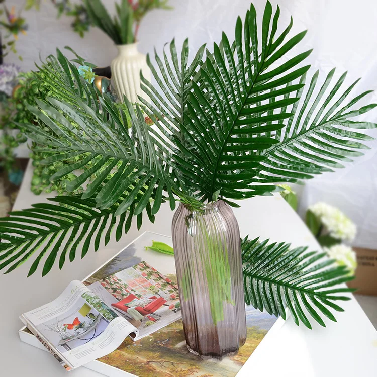 Long Artificial Palm Leaves 10pcs Green Plants Decorative / Artificial