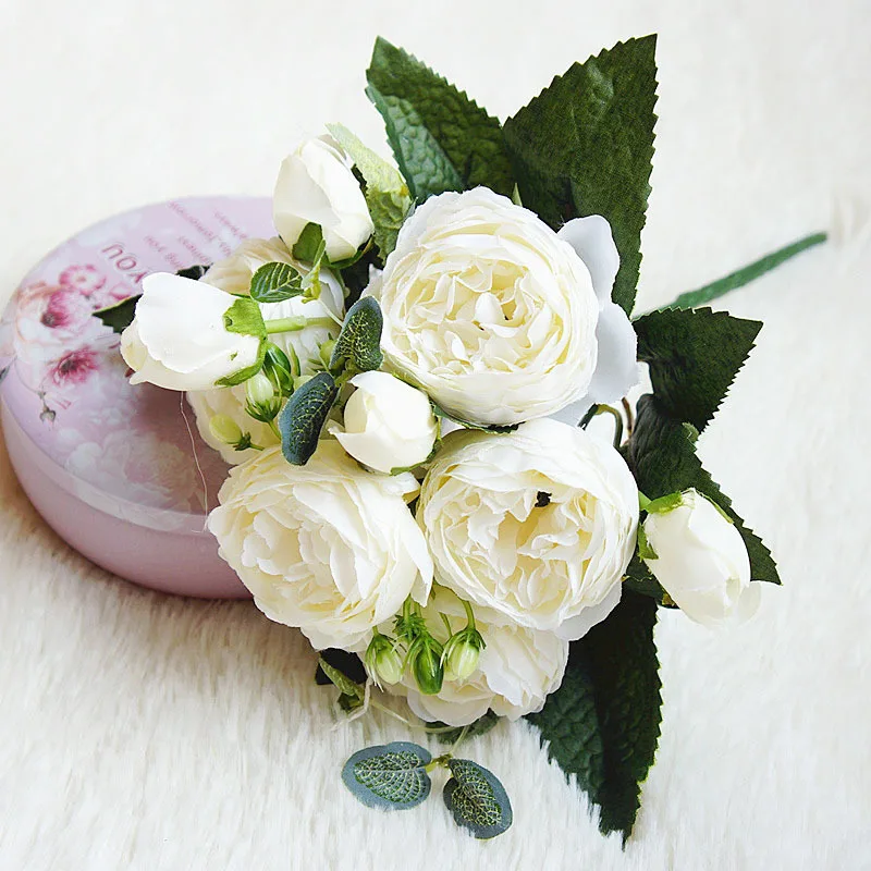 

10pcs Artificial flowers for decoration Rose Peony Silk small bouquet flores party spring wedding decoration mariage fake Flower