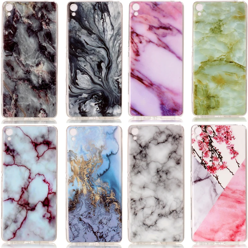 Luxury Mandala Marble Mobile Phone Soft TPU Silicone Case Cases Cover Shell Coque Funda for SONY XA |