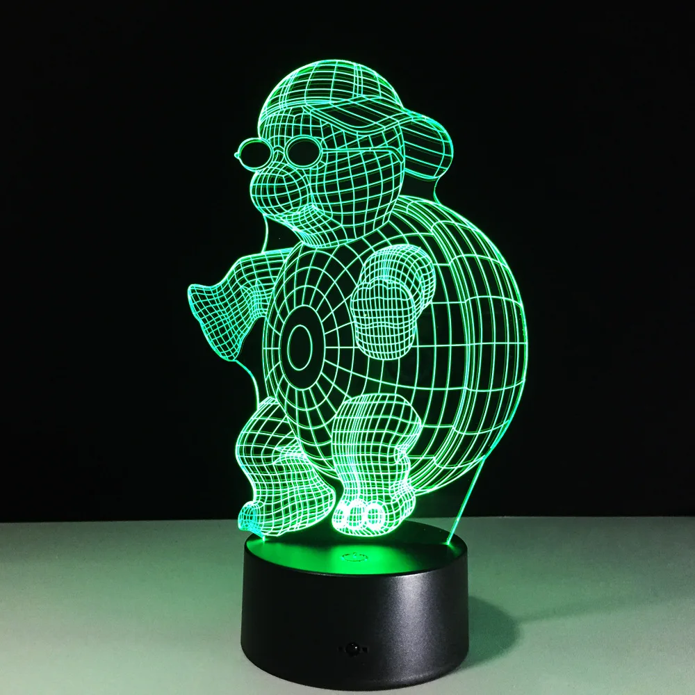 Hot Sale Novelty Lighting 3D Led Night Light Novelty Turtle USB Touch