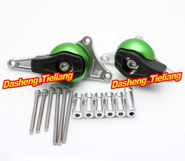 

For Honda CB400 VTEC 1999-2011 CB400 Motorcycle Frame Sliders Crash Pads Protector Spare Parts Accessories, Green Color