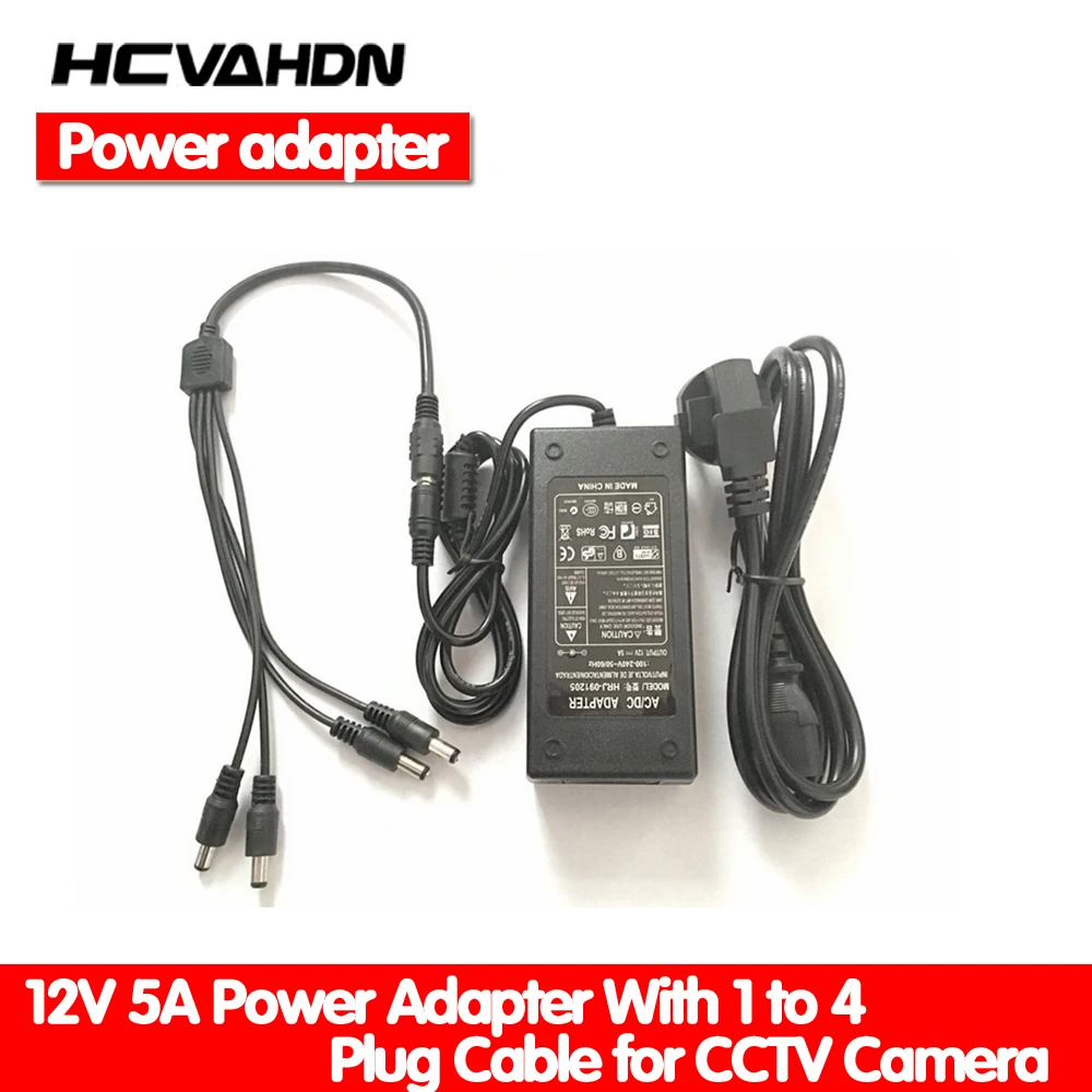 Buy HCVAHDN 12V 5A 1 To 4 Port CCTV Camera AC Adapter
