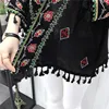 TingYiLi Ethnic Boho Kimono Cardigan Vintage Floral Embroidery Cardigan Girl Beige Black White Cardigans Women Summer 6