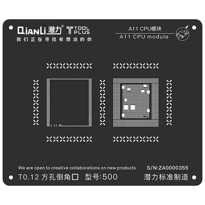 3D позиционирование cpu реболлинга трафарет квадратное отверстие черный паяльная сеть для iPhone материнская плата A7/A8/A9/A10/A11 ремонт