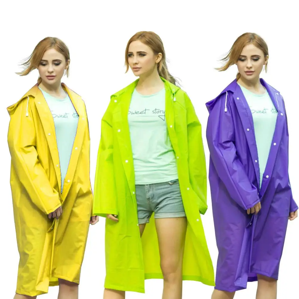 

Women EVA Transparent Raincoat with Hat Hood Outdoor Travel Rain Cape Poncho