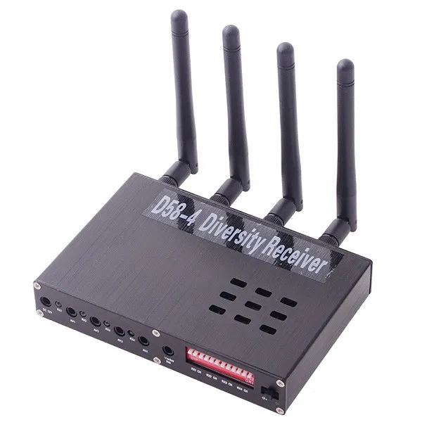 

FPVOK D58-4 5.8G Wireless Video Receiver 5.8GHZ 4 Channel 12V Diversity AV Figure Receiver For Remote Controller Airplane