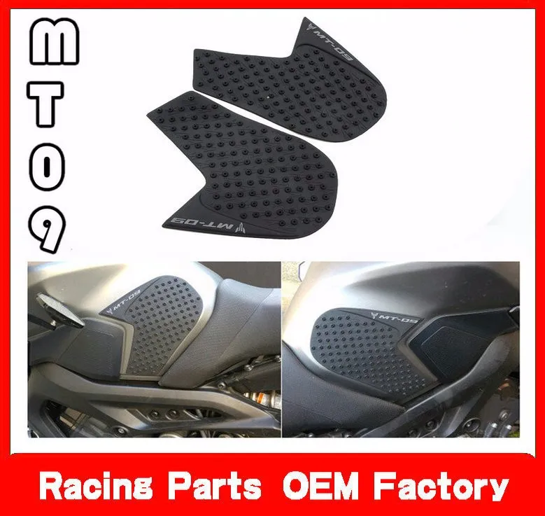 Black Rubber Motorcycle Gas Tank Pad Traction Side Pads Gas Fuel Knee