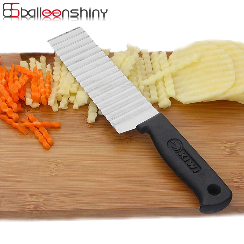 

BalleenShiny Wavy Crinkle Slicer Cutter Cutting Salad Chopping Knife Vegetable French Fry Slicer Potato Slicer Kitchen Tools