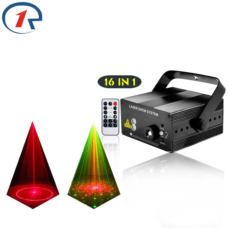 

ZjRight IR Remote 16 pattern Red Green Laser Stage Light Mix Blue LED Effect bar dj lights birthday party light KTV disco lights