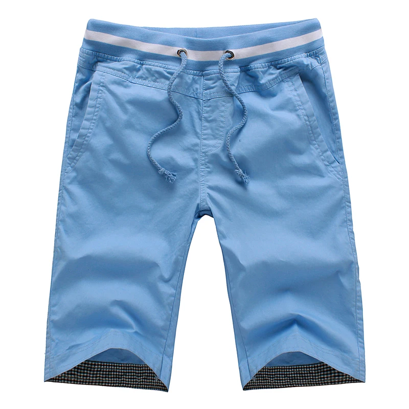 

Lingdeng Solid Plaid Ruched Hem Short Male Plus Size Summer Mens Shorts Cotton