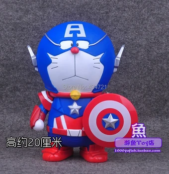 

Hot Doraemon Cosplay Avenger Super Hero Wolverine Captain America Classic Comic Anime Robot Cat 9" Figure Toys