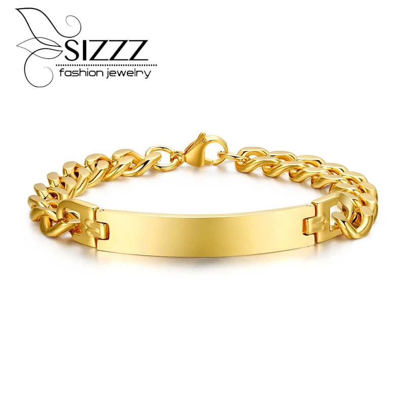 

Europe hot Serratula eight words men gold filled titanium steel gift bracelets Bangles Wholesales Fashion Jewelry for men