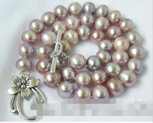 

~~ BJC 00041 purple round freshwater pearl necklace Discount AAA