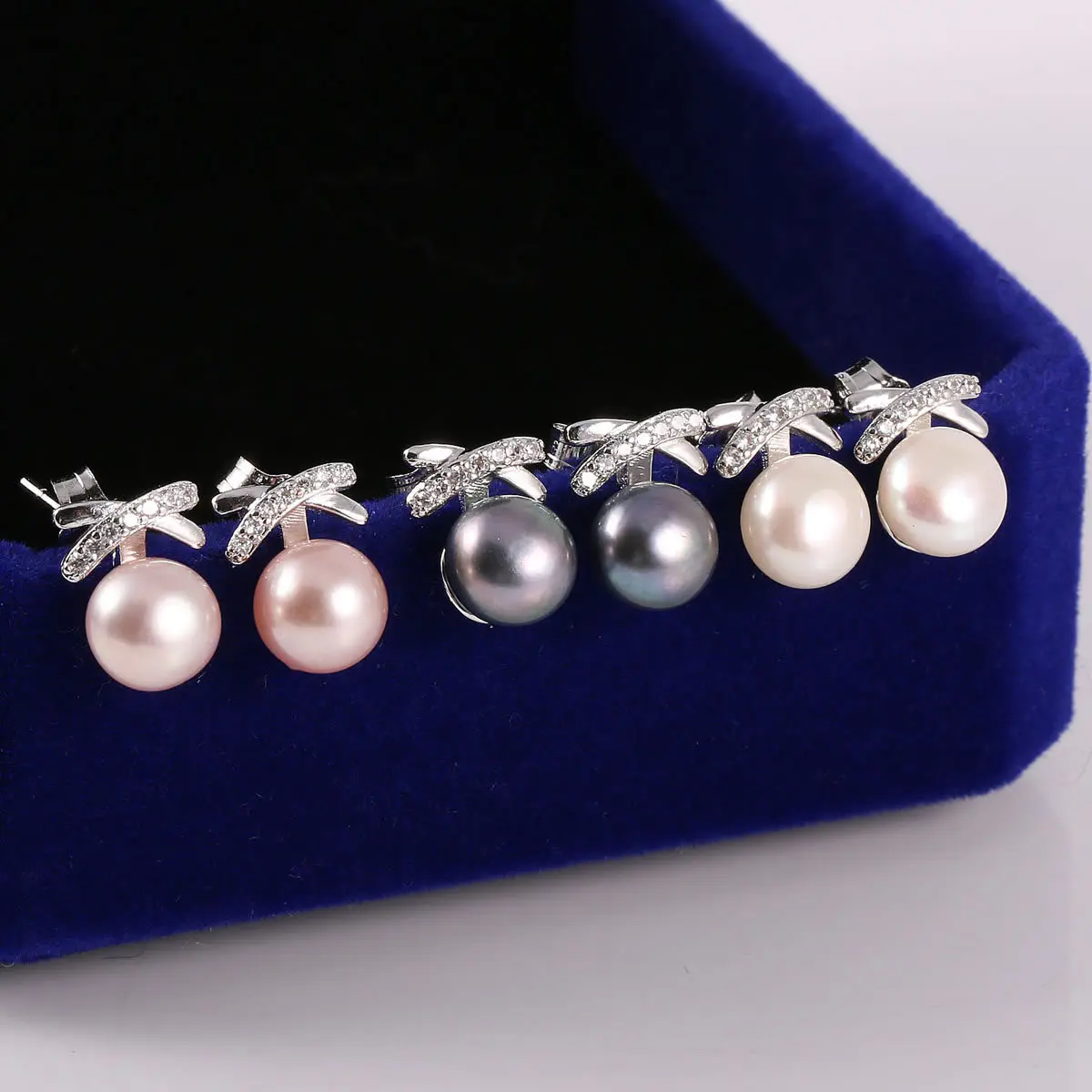 

New Natural Freshwater Pearl Earrings for Women Wedding Engagement Party Gift Pearl Size 7-8mm
