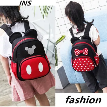 

2018 New Fashion Kindergarten schoolbags kids minnie boys and girls backpack baby school bags Mickey children's satchel