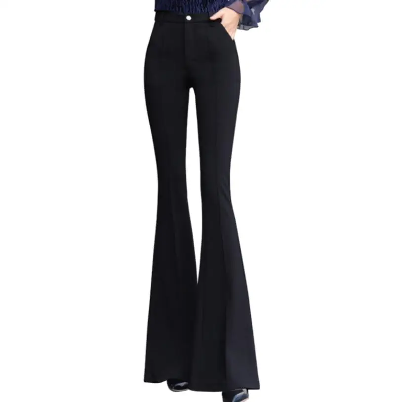 black high waisted flares