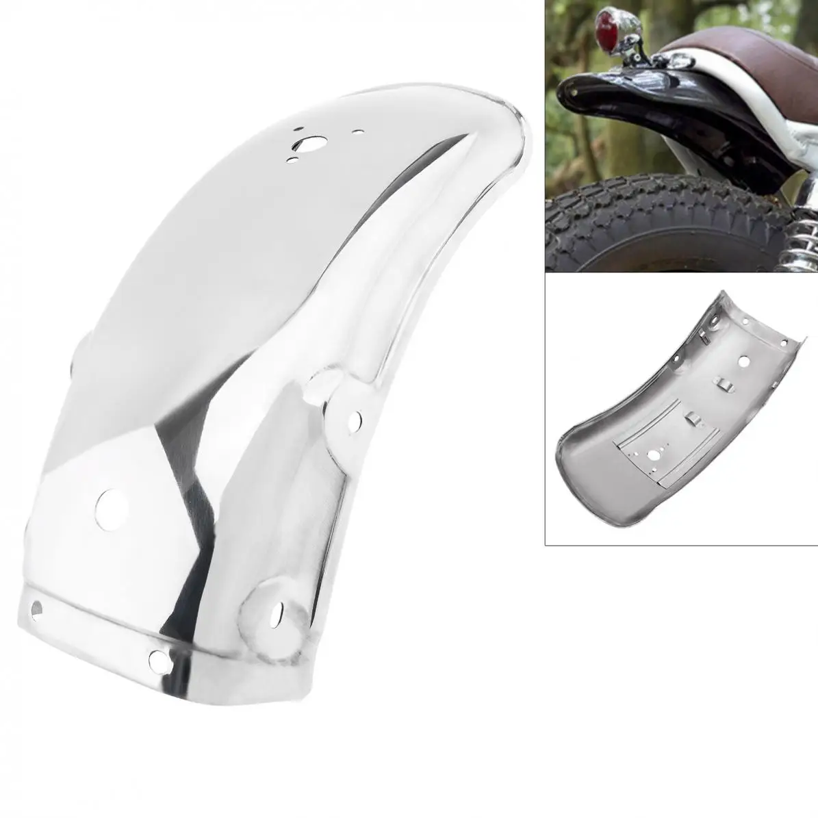 

42CM Silver Durable Stainless Steel Motorcycle Rear Wheel mudguard for Suzuki GN125 / GN250