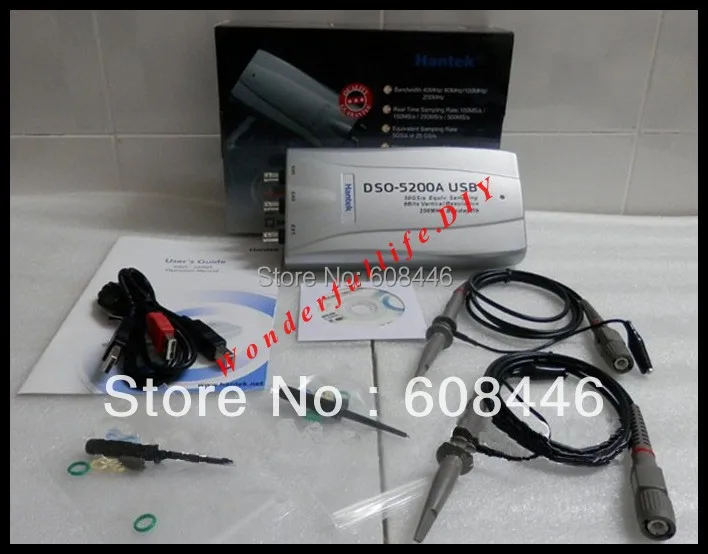 

Hantek DSO 5200A DSO-5200A USB 200MHz 2CH PC USB Digital Storage Oscilloscope