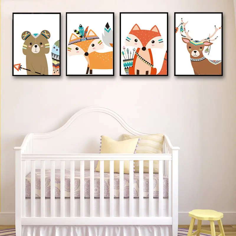FOOCAME-Cartoon-Animal-Owl-Posters-and-Prints-Art-Canvas-Painting-Home-Decoration-Nursery-Wall-Pictures-Children (1) 
