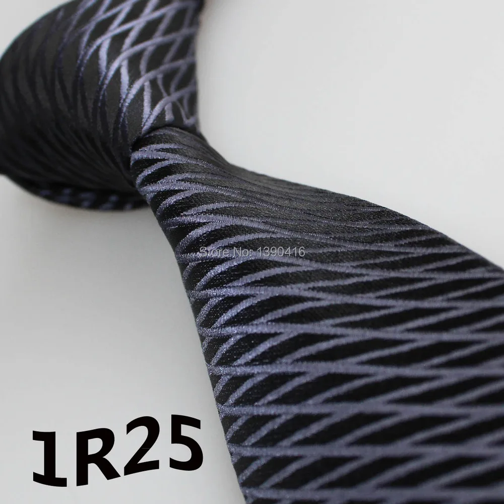 2015 Latest Style Unique Men s Necktie Dark Gray Dark Navy Grid Striped Design Wedding Dresses