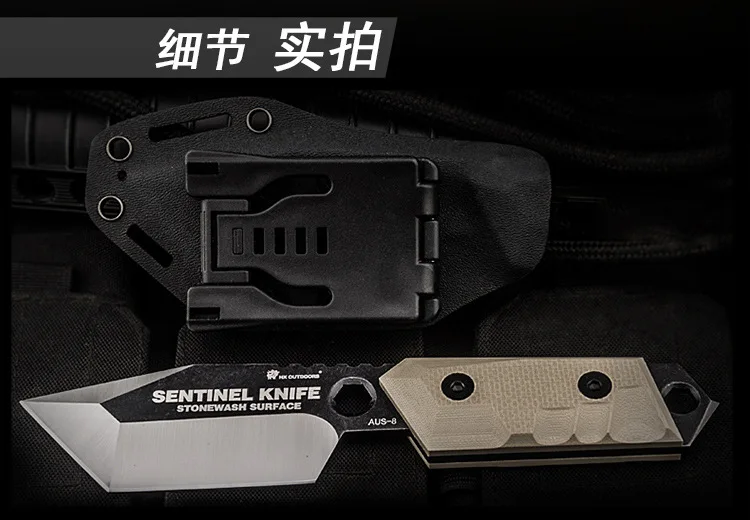 HX на открытом воздухе Sentinel высокое качество AUS-8 из нержавеющей стали для кемпинга охоты армейский нож для выживания Инструменты для улицы 58HRC тактические ножи