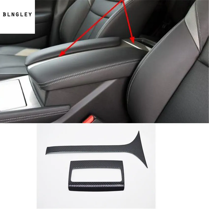 

2pcs/lot ABS Carbon fiber grain central armrest box decoration cover for 2015-2018 Nissan Murano car accessories