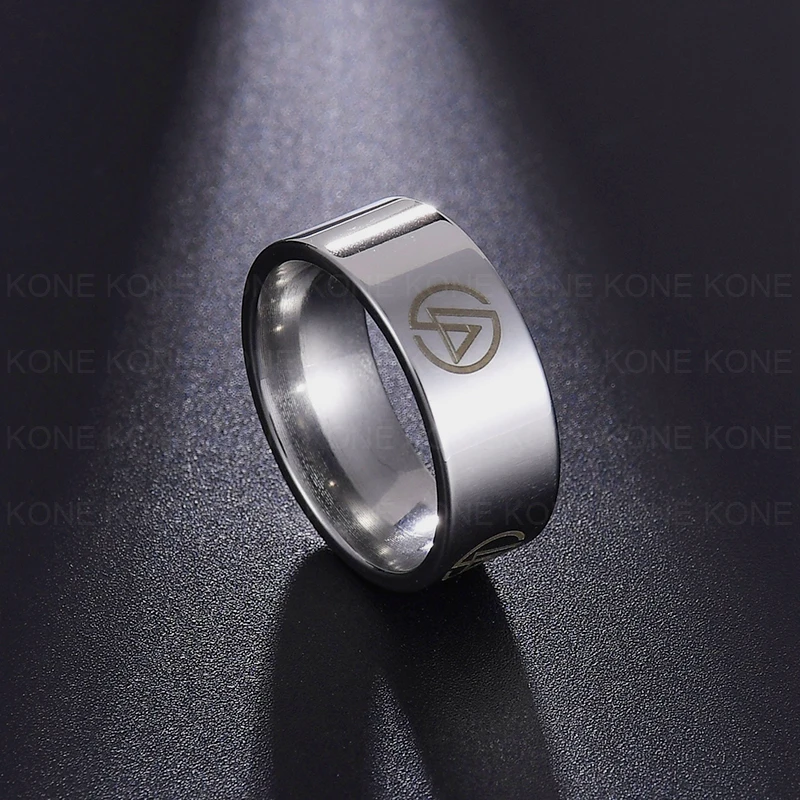 UZone, 3 цвета, серебристый, черный, золотой, Linkin Park, кольцо с логотипом, титановая сталь, 8 мм, обручальные кольца, кольцо для мужчин и женщин, Прямая поставка