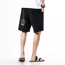 Лето китайский стиль Для мужчин свободные льняные шорты по колено короткие брюки мужские бермуды Повседневное шорты высокого качества чистый