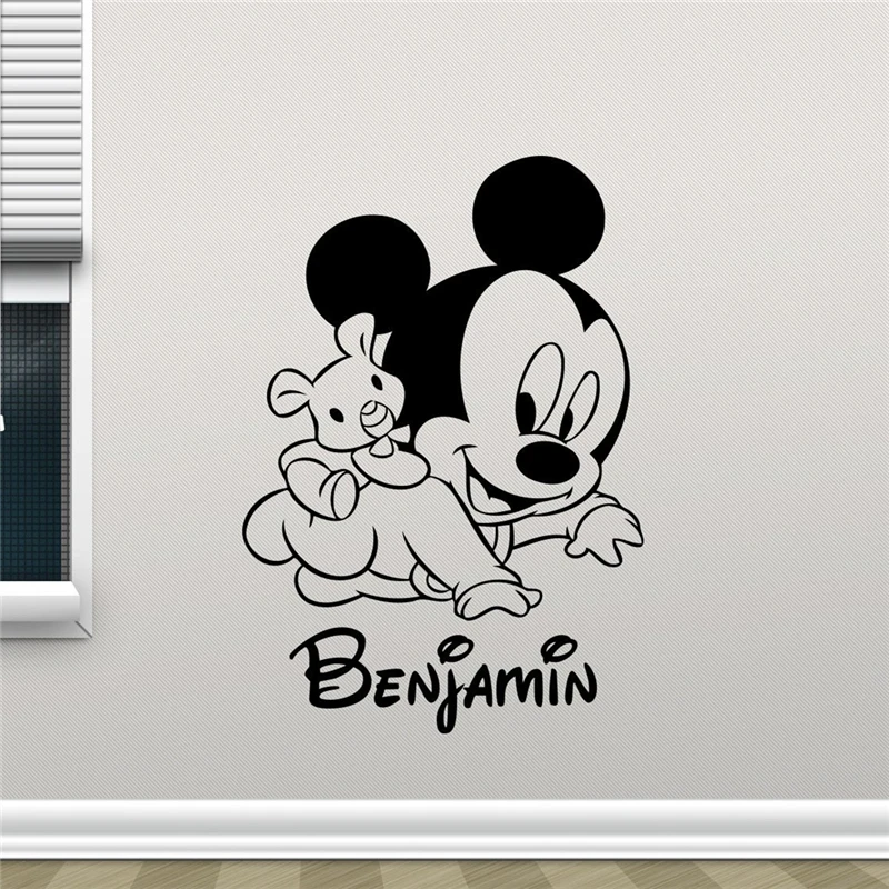 mickey mouse wall decal custom name cartoons vinyl sticker kids room wall art design nursery wall - Kids Room Wall Design mickey mouse wall decal custom name cartoons vinyl sticker kids room wall art design nursery wall - Kids Room Wall Design